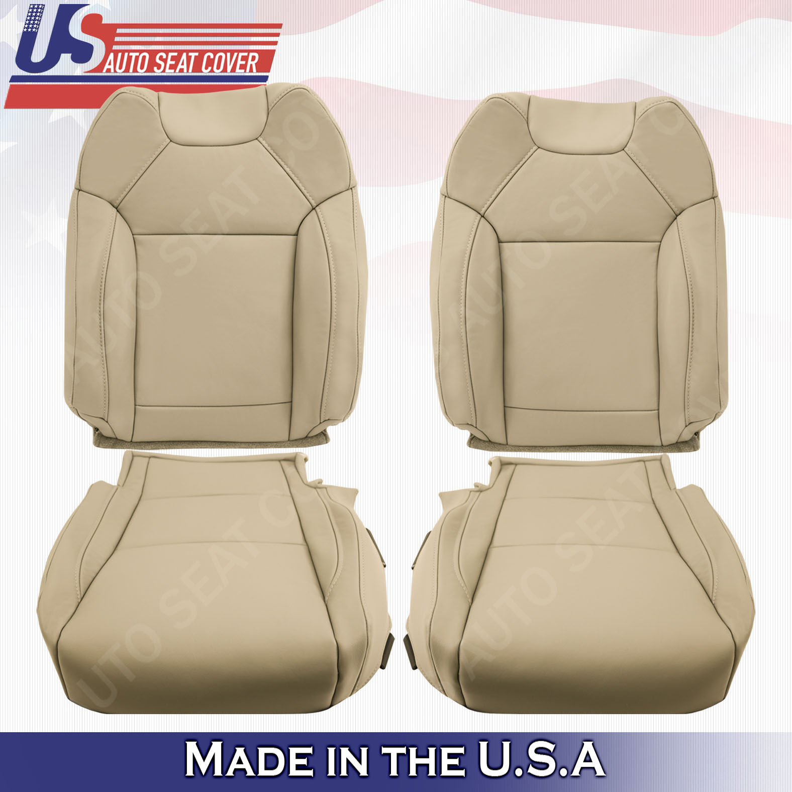 Fits 2014 to 2020 Acura MDX TOPS & BOTTOMS Leather Seat Cover Tan