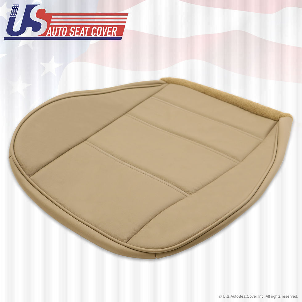 Thumbnail: 1999-to-2004 Ford Mustang V6 Front Driver Side Bottom Leather Seat Cover Tan