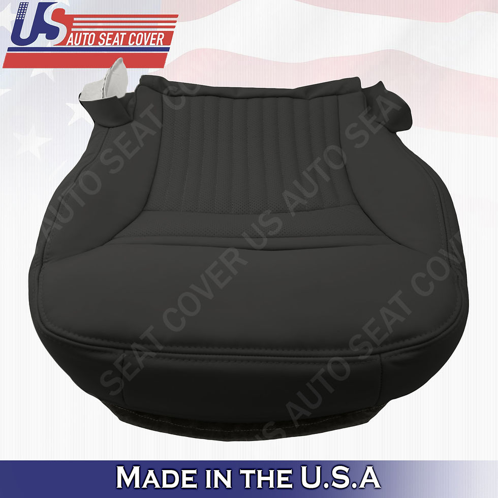 Thumbnail: 1997-2004 Chevorlet Corvette Driver Perforated Bottom Leather Seat Cover Black