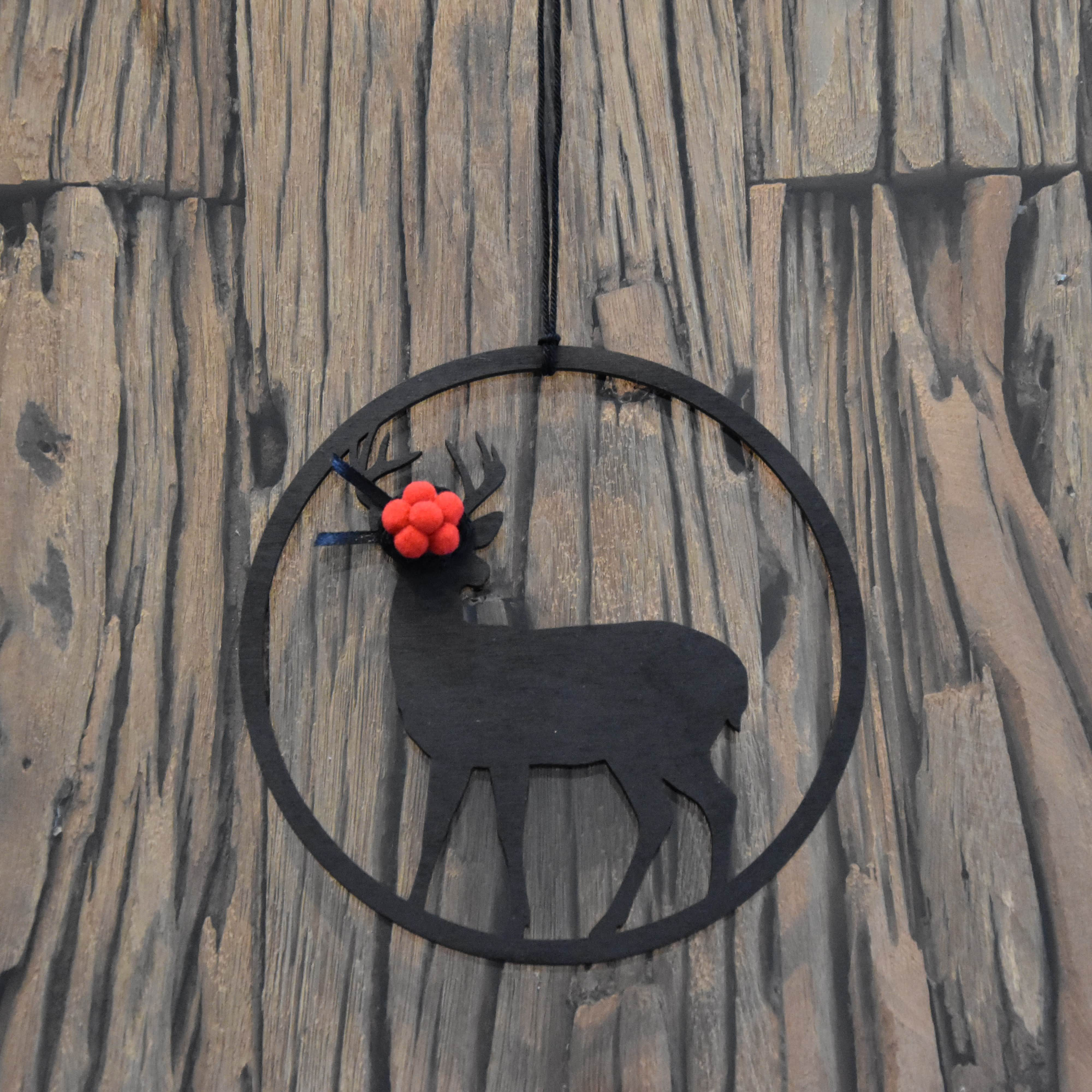 Holzring mit Hirsch-Logo 15cm