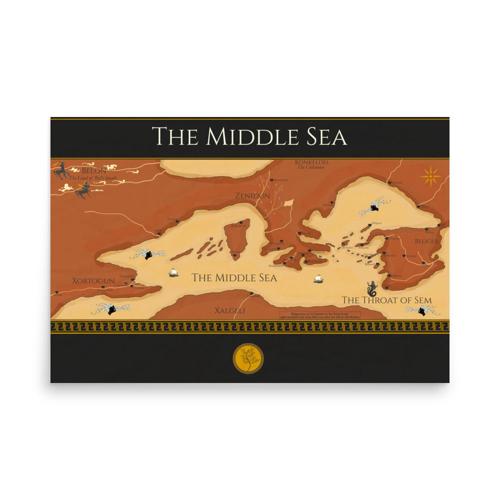 The Middle Sea Map - Art Print