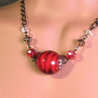 red glass necklace
