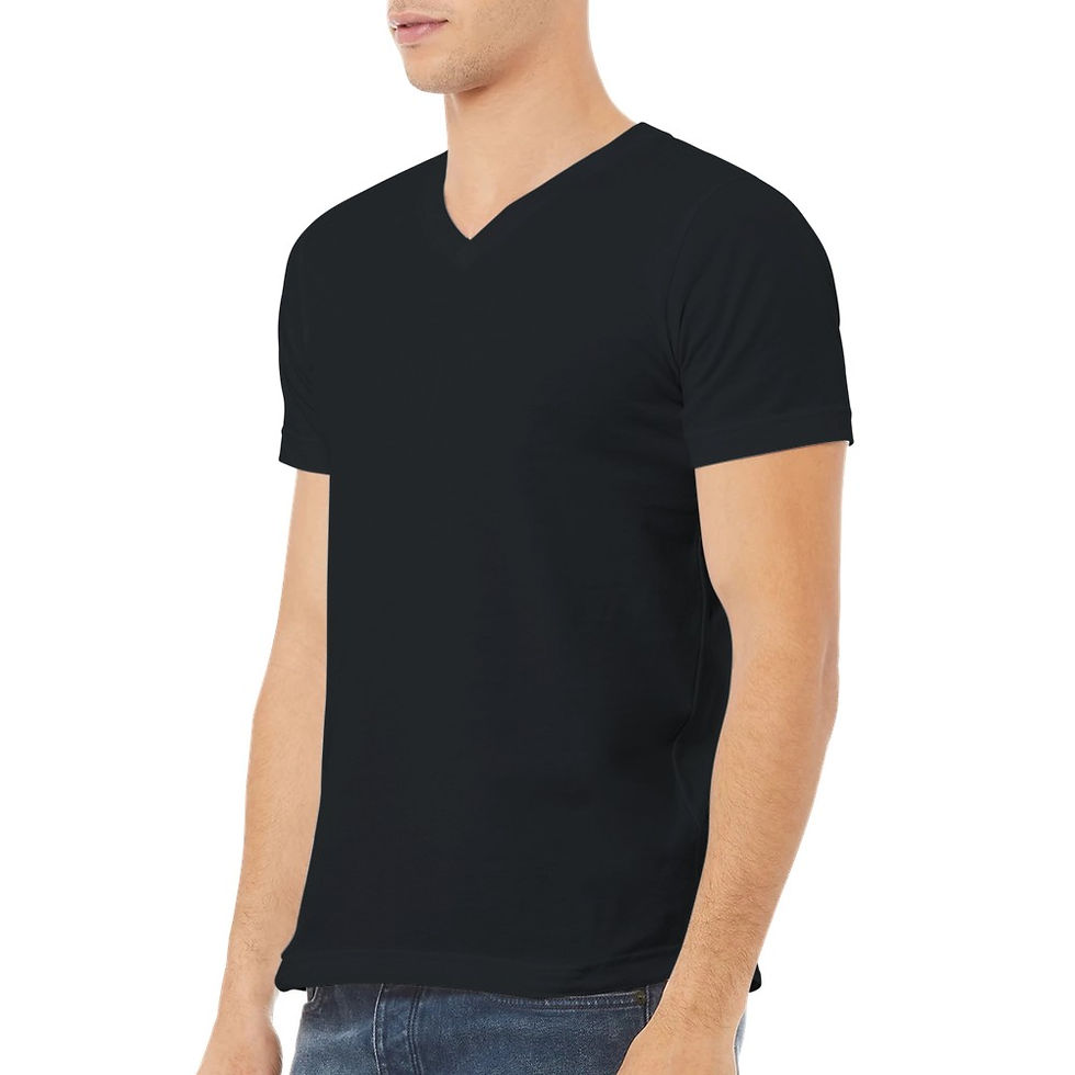 Miniatura: Camiseta de cuello en V unisex prémium Negro
