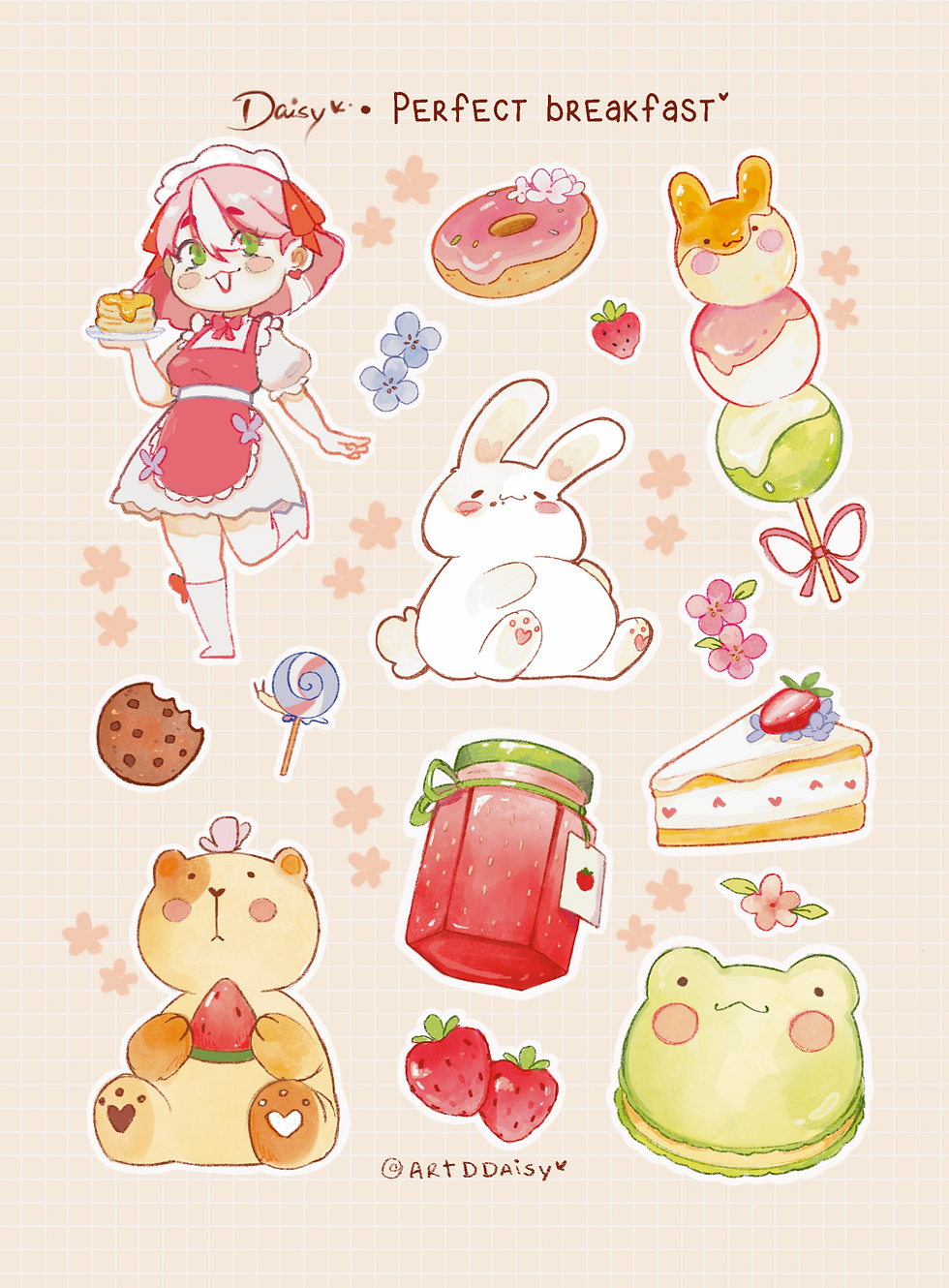 cartela de adesivos _breakfast