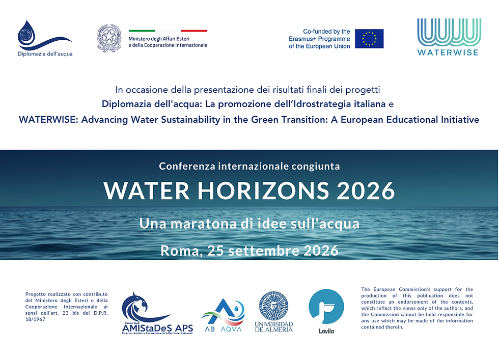 Conferenza “Water Horizons 2026 - Una maratona di idee sull'acqua”, il 25 settembre 2026 a Roma