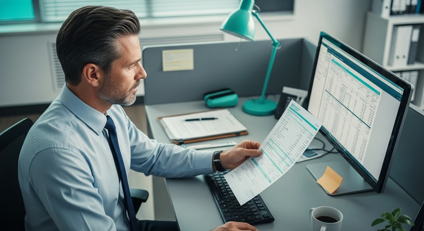 Realistische Darstellung von Betrug im Banking und Finanzwesen durch KI-generierte Bilder und Dokumente.