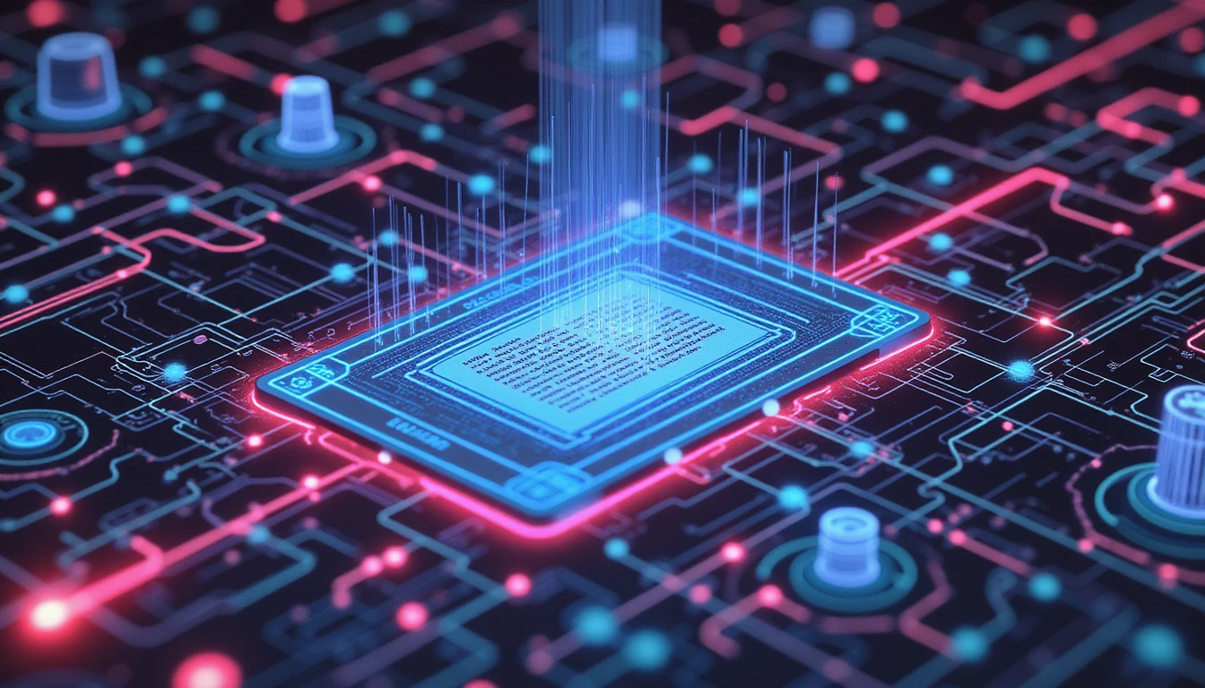 AI-powered fraud detection in insurance, featuring a neon-lit digital interface analyzing claims with neural networks and real-time verification.