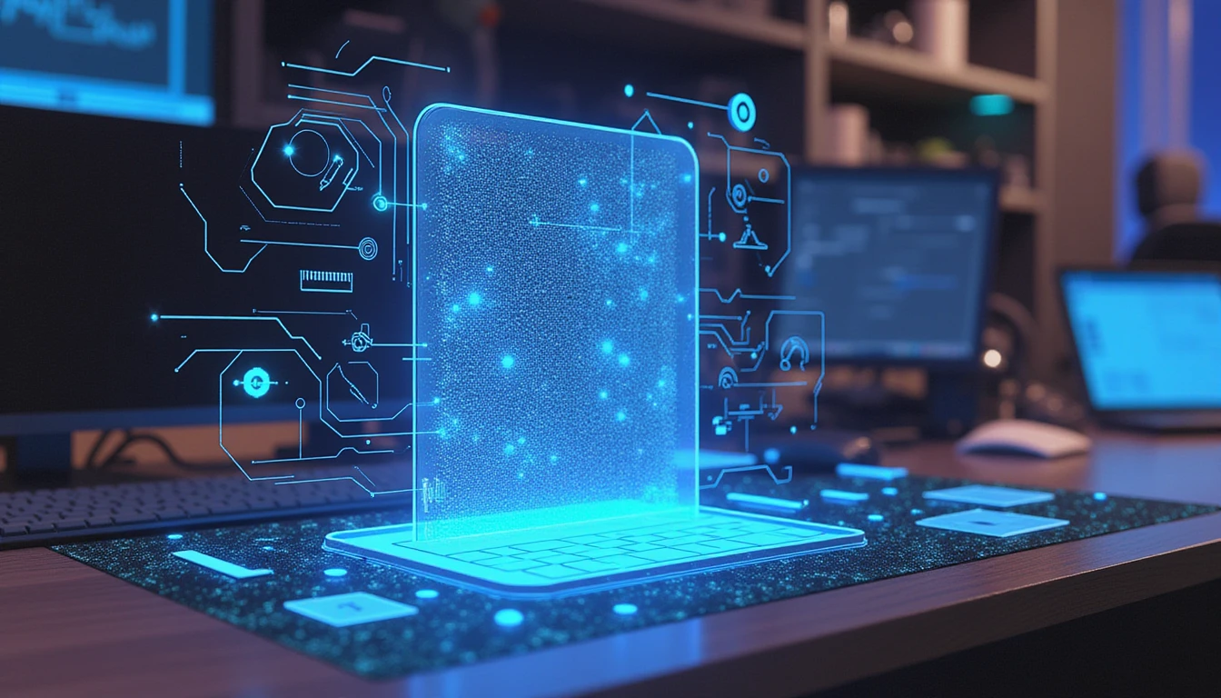 Futuristisches digitales Dokument, geschützt durch neonfarbene Schaltkreise, symbolisiert KI-gesteuerte Sicherheit und Betrugserkennung in der Versicherung.
