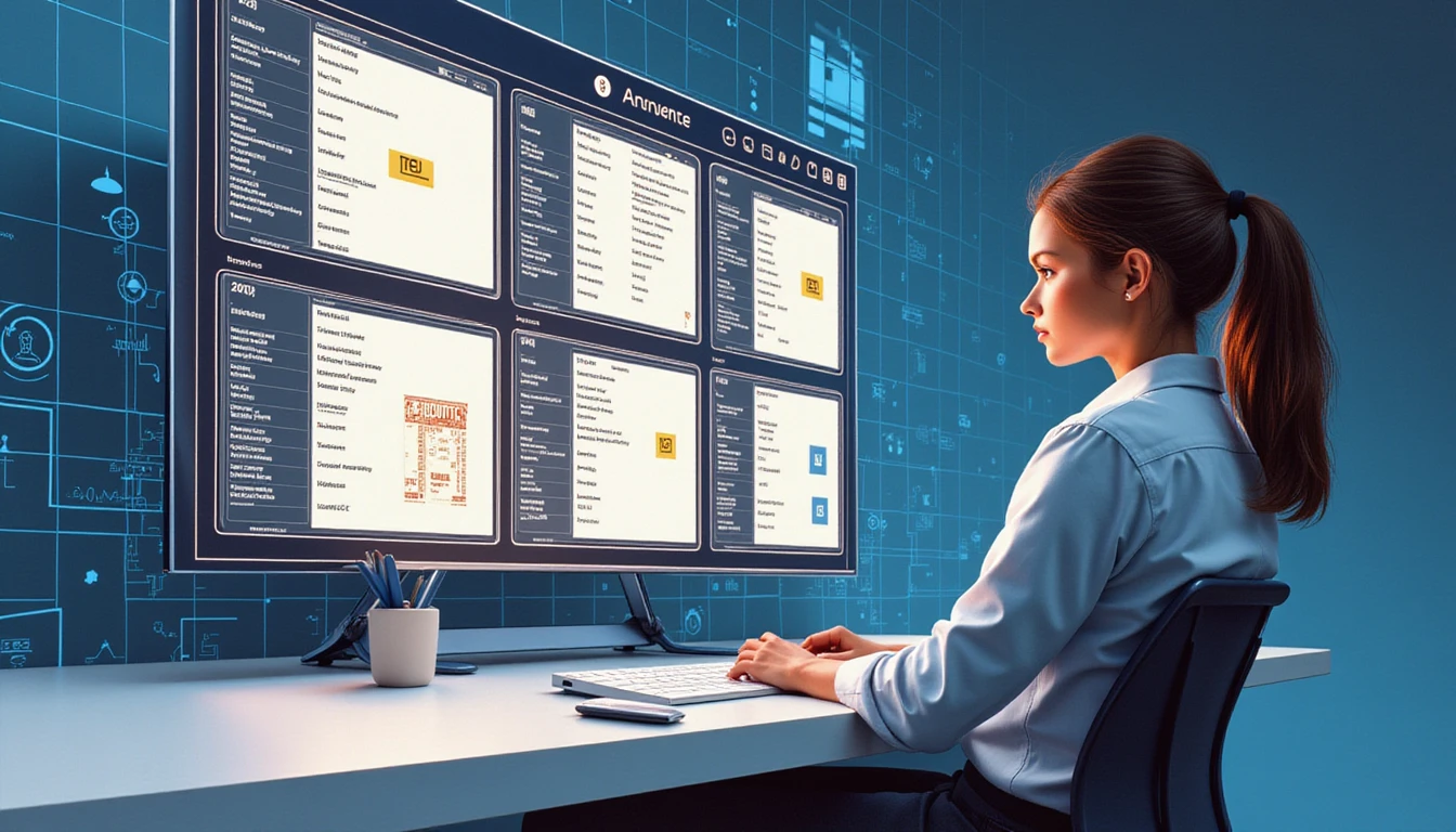 Business professional reviews AI-powered dashboard with scanned receipts, flagged anomalies, and fraud detection analytics