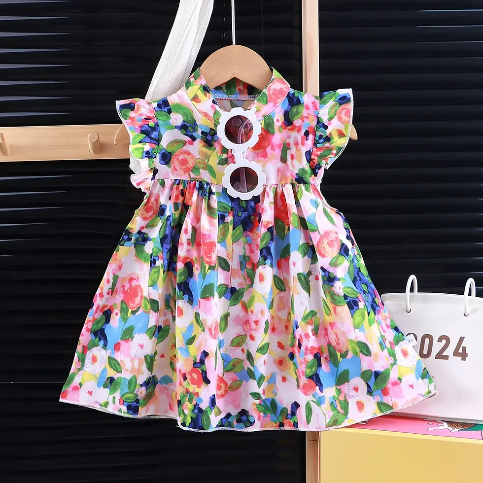 Thumbnail: Baby Girls Beach Dresses Summer Soft Breathable Kids Girls Clothing Children Hol