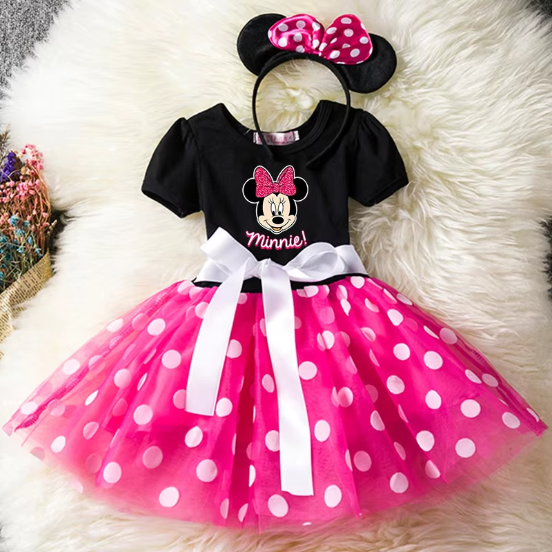 Thumbnail: Mickey Minnie Mouse Baby Girls Cosplay Costume Kids Fancy Polka Dot Dress Prince