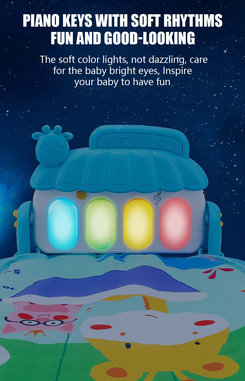 Thumbnail: Baby Fitness Stand Music Play Gym Activity Toys Newborn Piano Crawling Blanket P