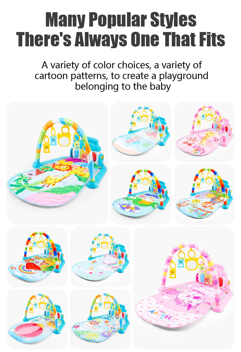 Thumbnail: Baby Fitness Stand Music Play Gym Activity Toys Newborn Piano Crawling Blanket P