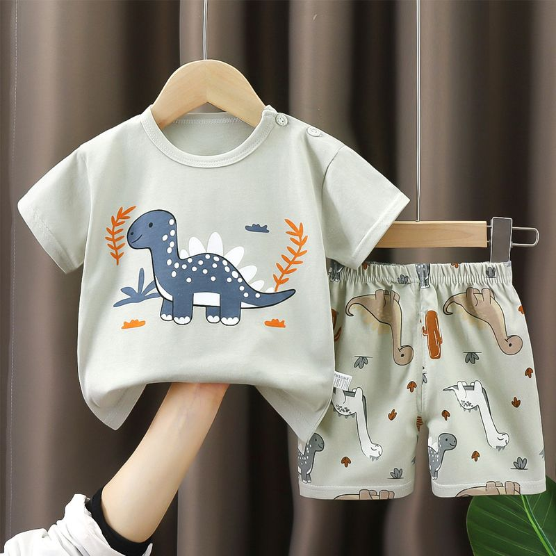Thumbnail: 2PCS Children's Sets mother Kids Clothes Boys Girl T-shirt Shorts Summer Cotton 