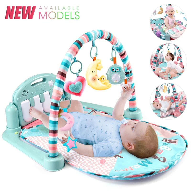 Baby Fitness Stand Music Play Gym Activity Toys Newborn Piano Crawling Blanket P