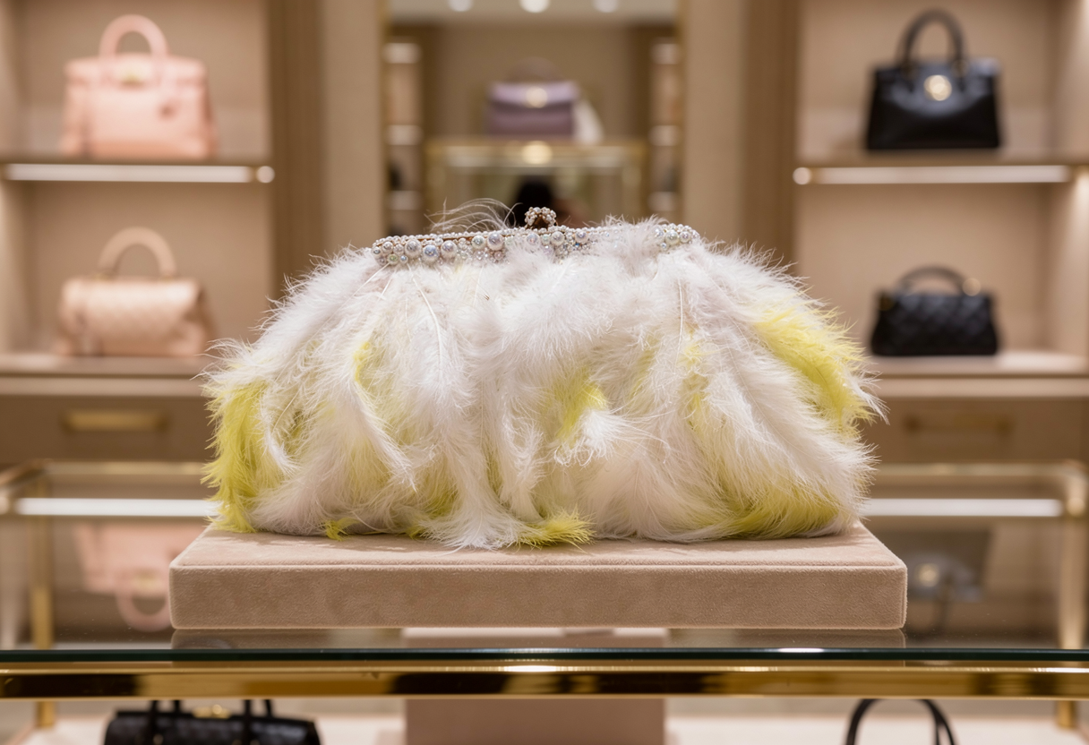 Citrine Feather Clutch