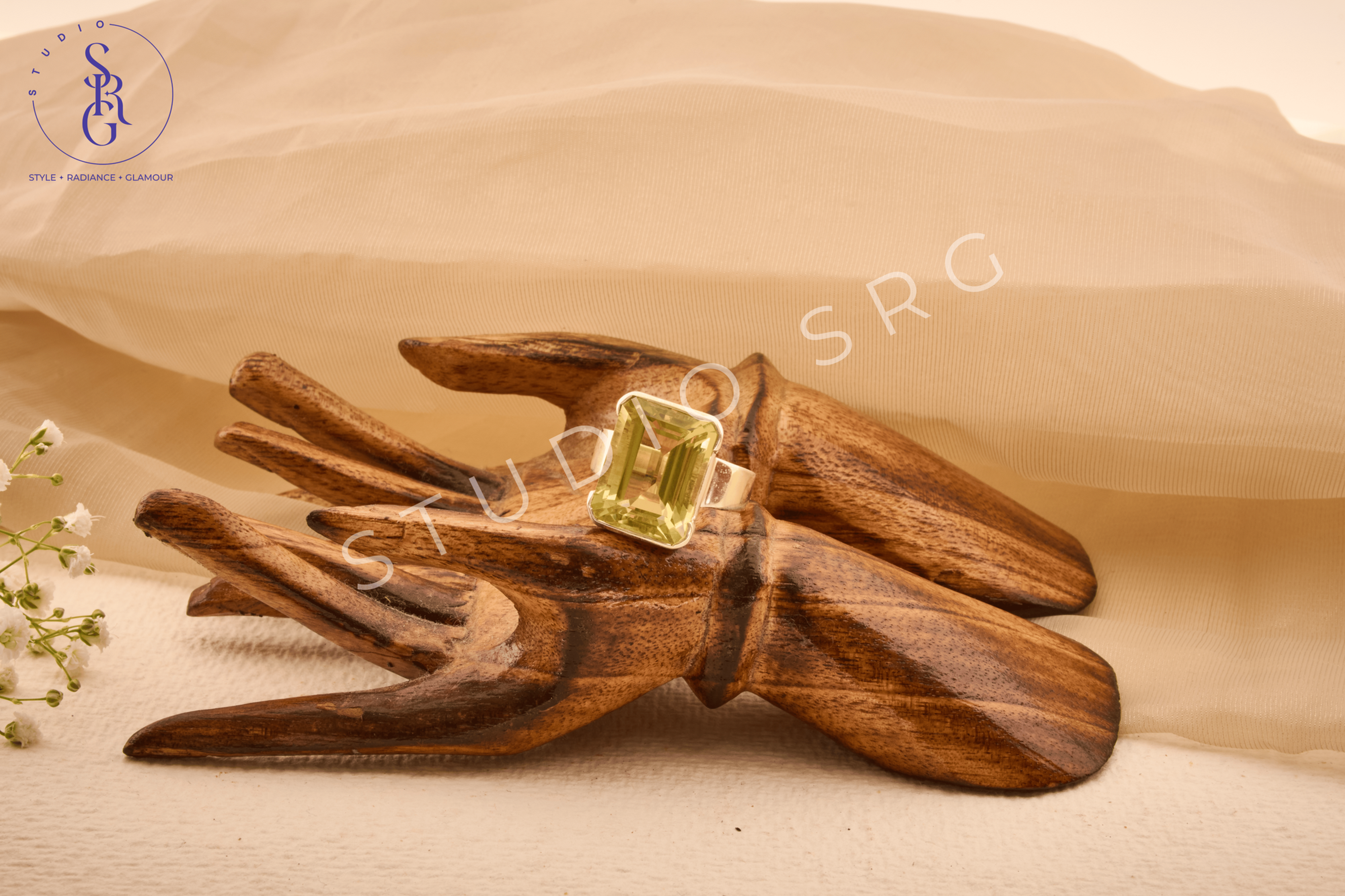 Rectangular-Cut Citrine Ring