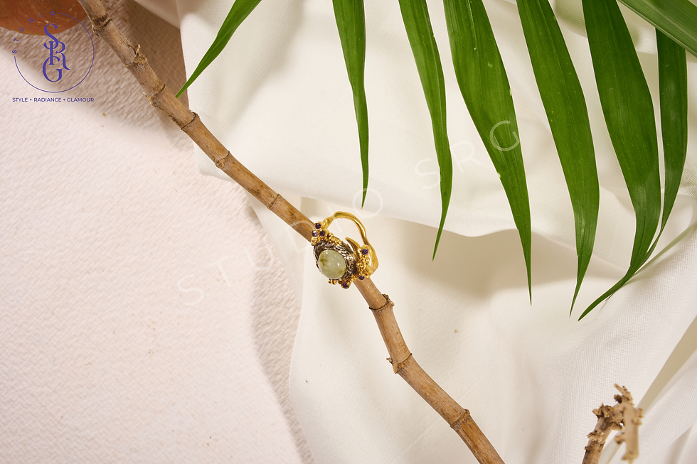 Thumbnail: Green Amethyst Victorian Ring