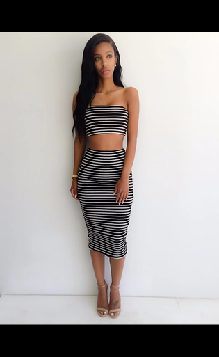 Sexy Striped 2 piece