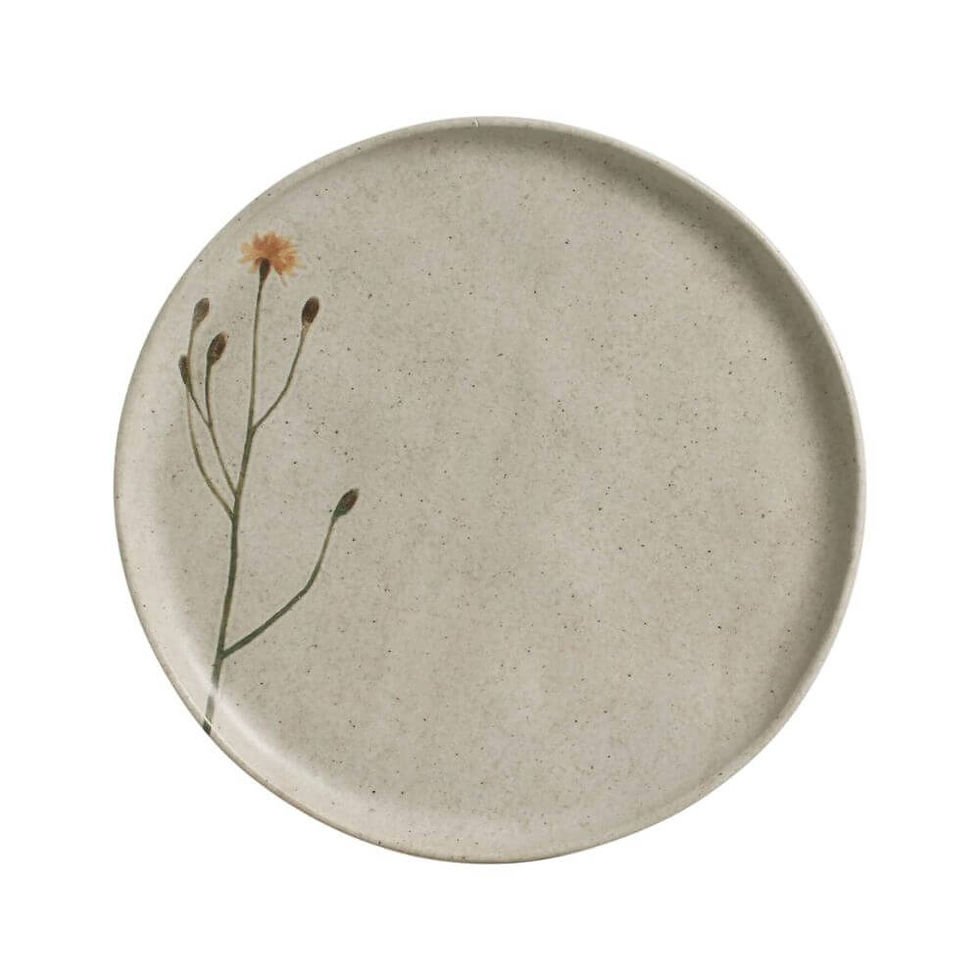 Prato de porcelana elegante com estampa campestre