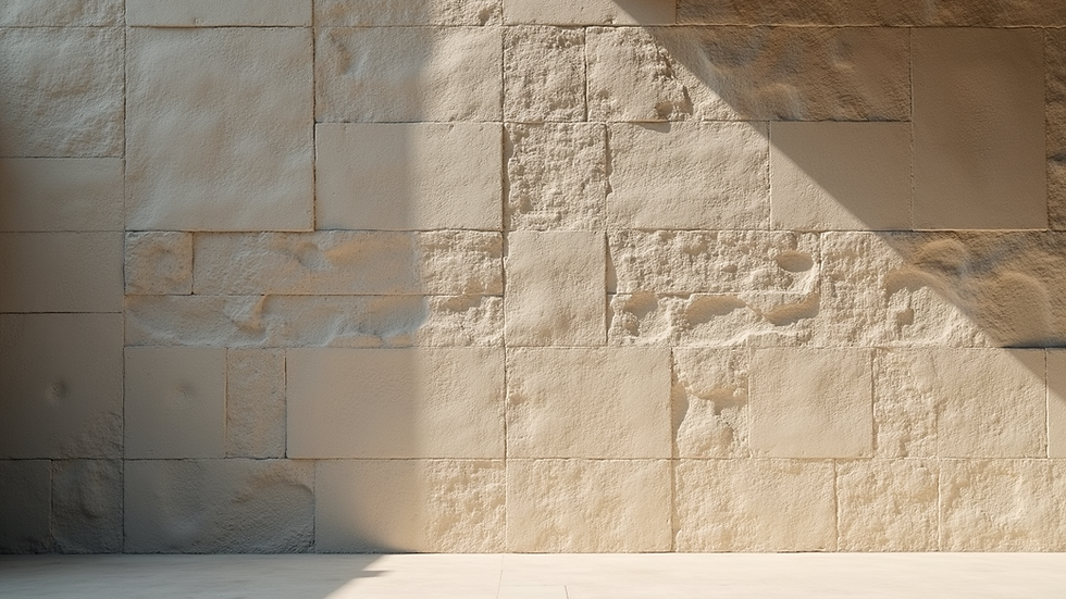 Close-up of textured stone wall with natural light