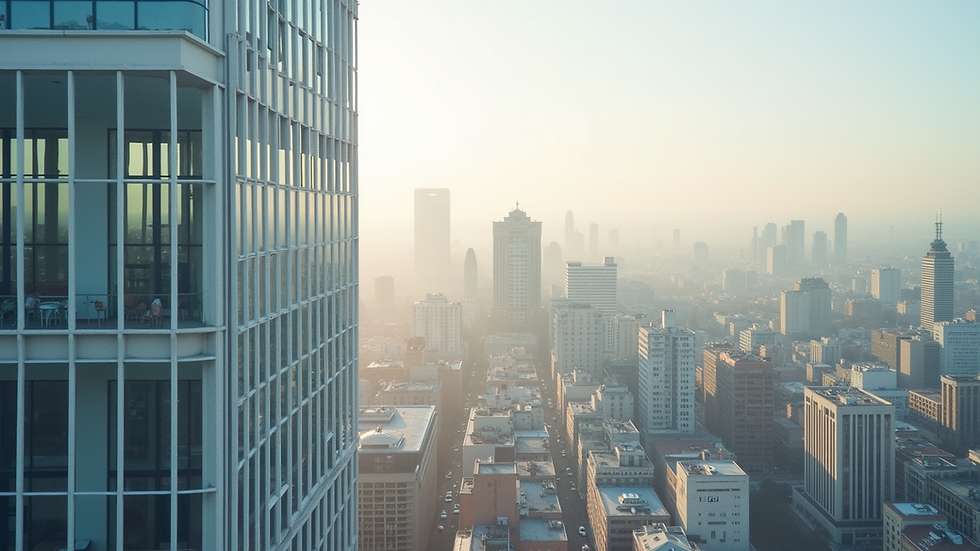 Vista aérea de edificio moderno con diseño minimalista en Madrid