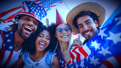 friends celebrating the 4th of july
