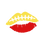 Thumbnail: Yellow and red lips. Chiefs Kissy Football Lips, kiss, black background. KatieMacCreative