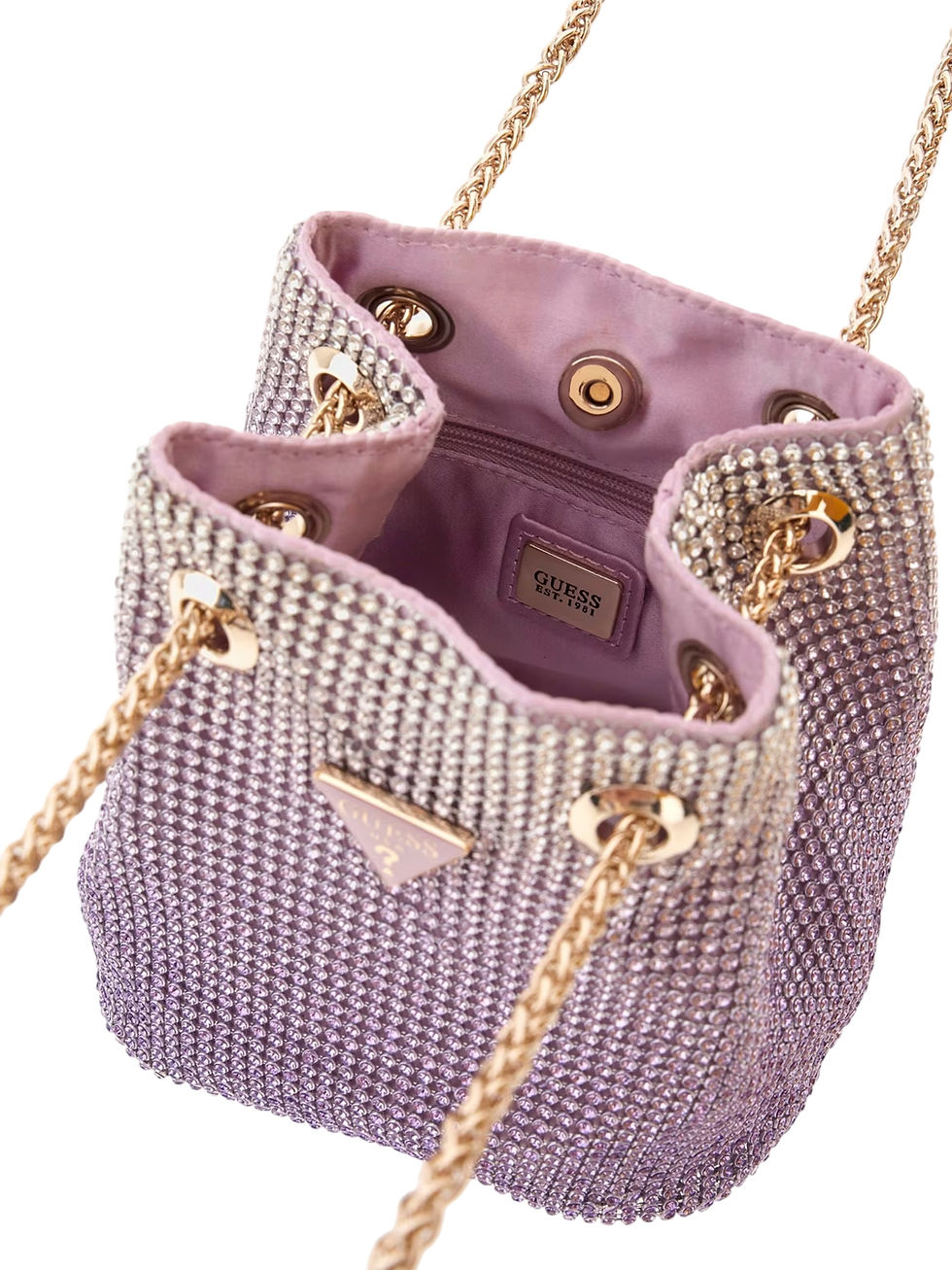 Miniaturbild: Guess Zalina Mini Beuteltasche, Umhängetasche, Abendtasche, Glamour-Ombre Lila