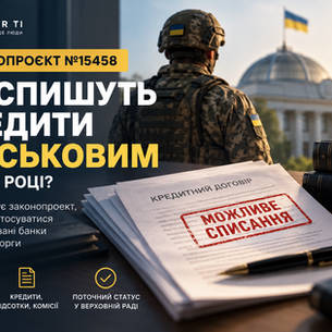 Законопроєкт №15458 про списання кредитів військовим у 2026 році та добровільне прощення боргів
