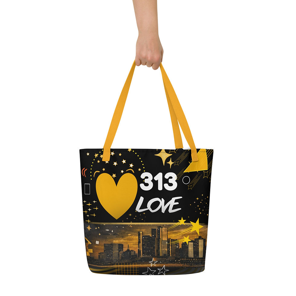 Thumbnail: 313 Love All-Over Print Tote Bag