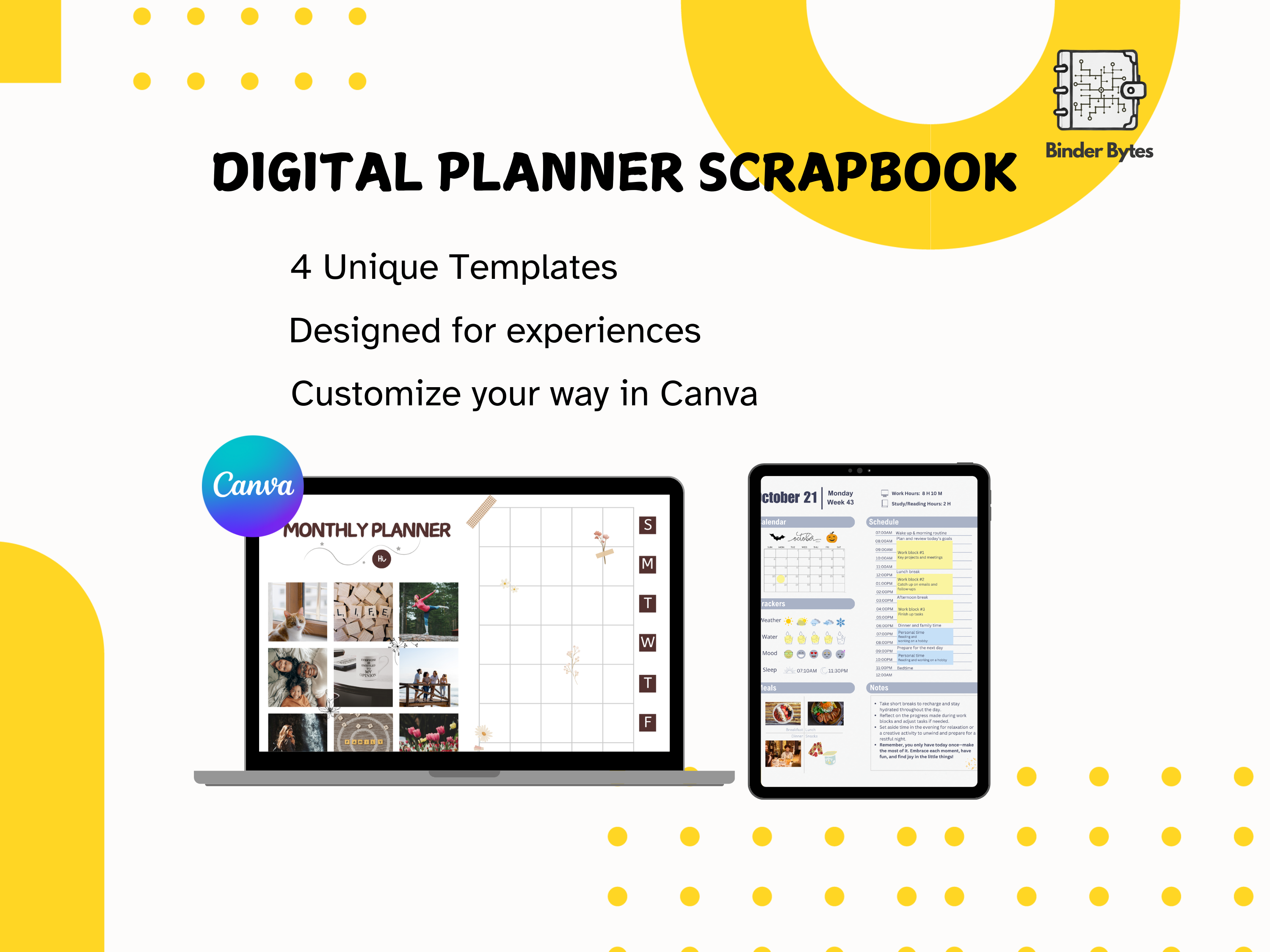 DIY Planner Scrapbook - 4 Templates