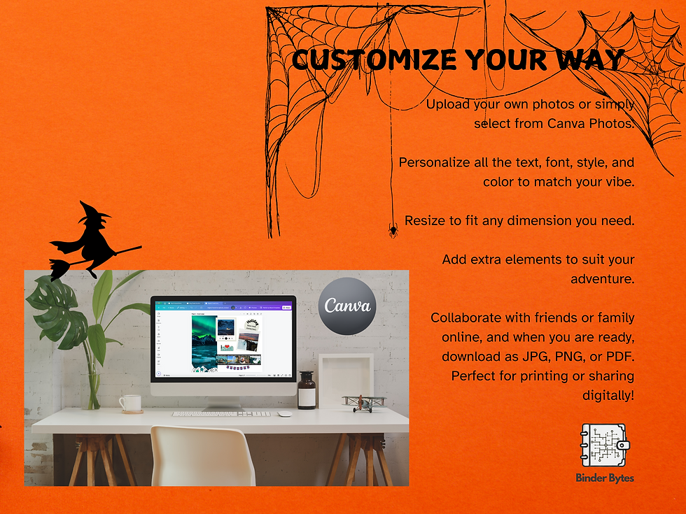 Thumbnail: Halloween Digital Scrapbook - Customize on Canva