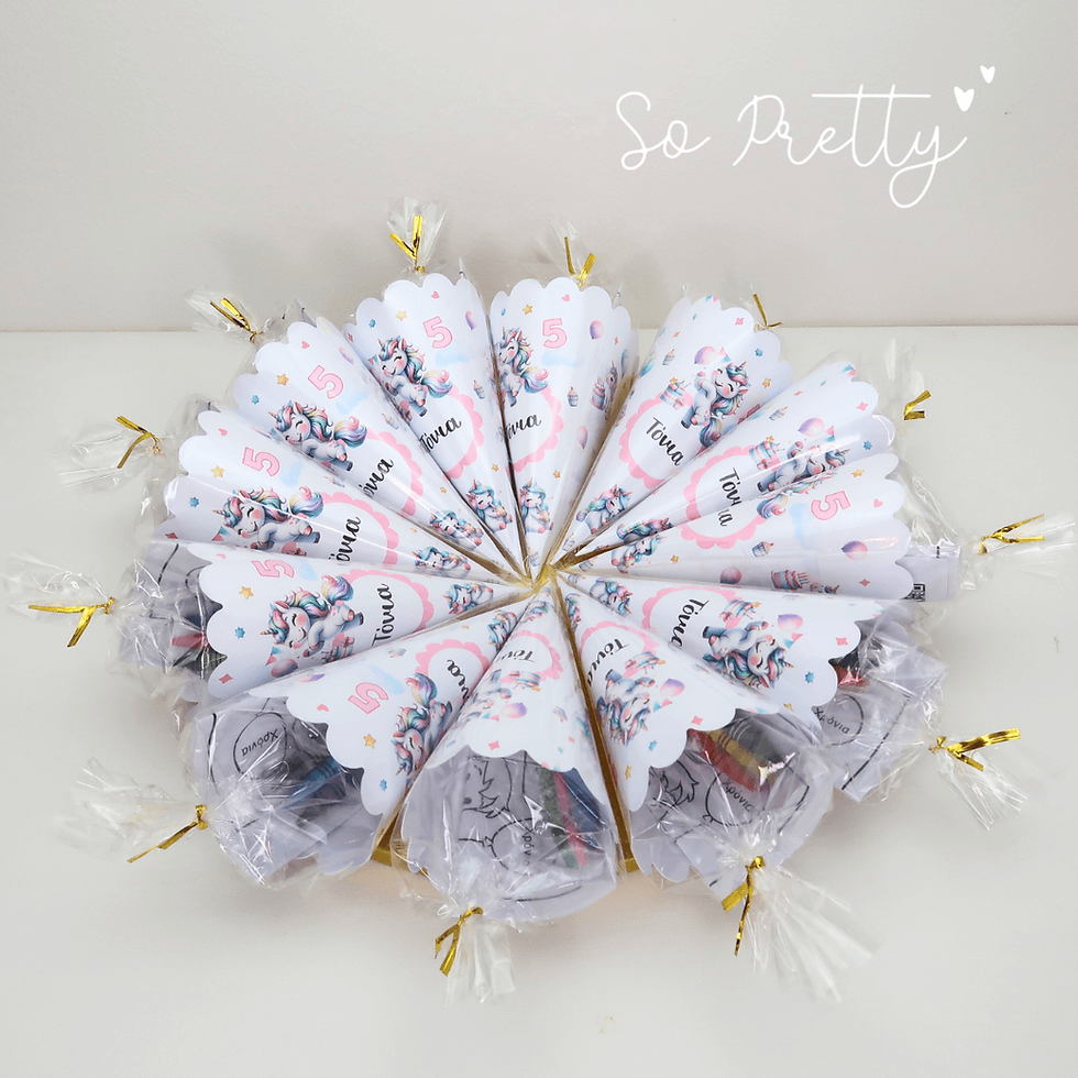 Μικρογραφία: Unicorn Cute (1 σετ χωνάκι δωράκι)