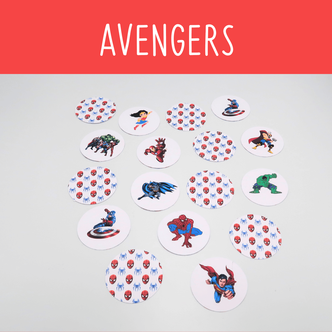 Avengers παιχνίδι μνήμης δωράκι για παιδικό πάρτι.