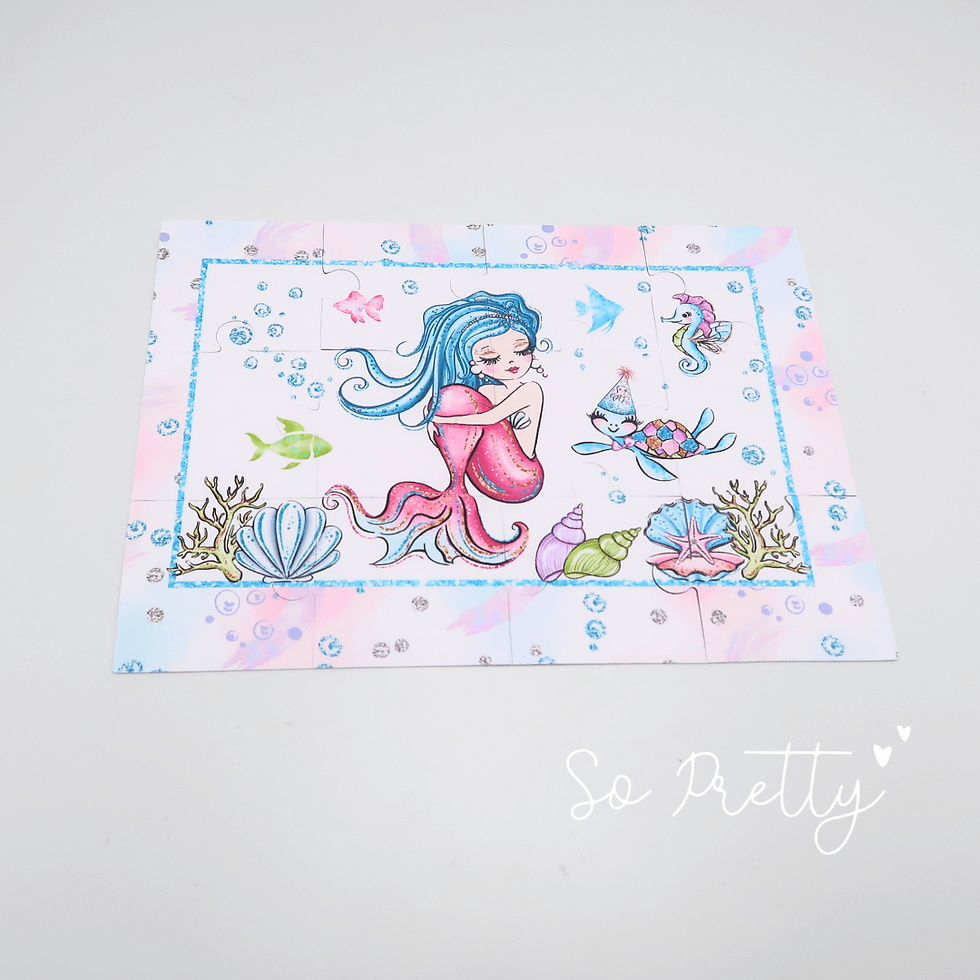 Γοργόνα αυτοκόλλητο παζλ δωράκι για παιδικό πάρτι.