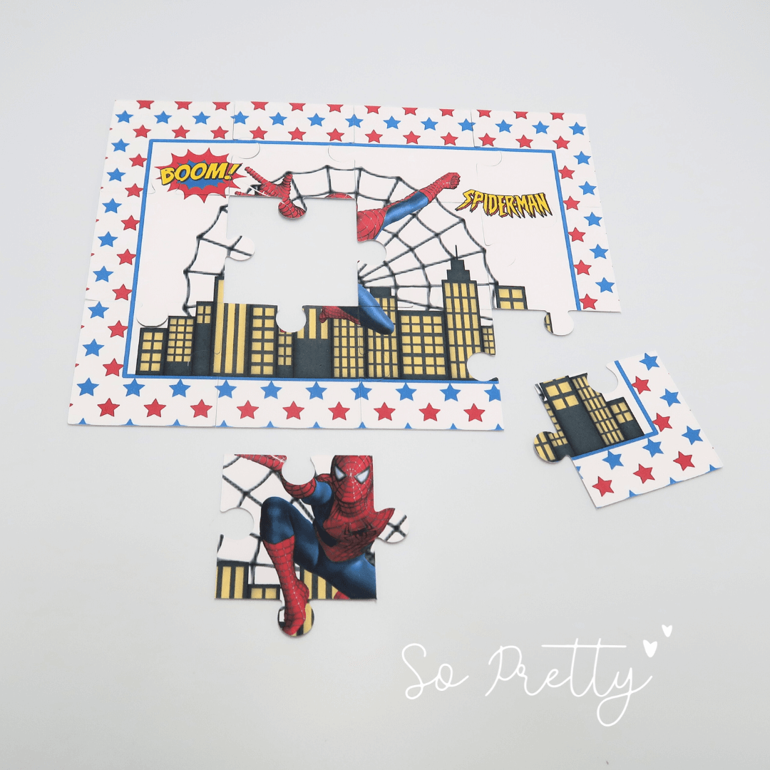 Spiderman αυτοκόλλητο παζλ δωράκι για παιδικό πάρτι.