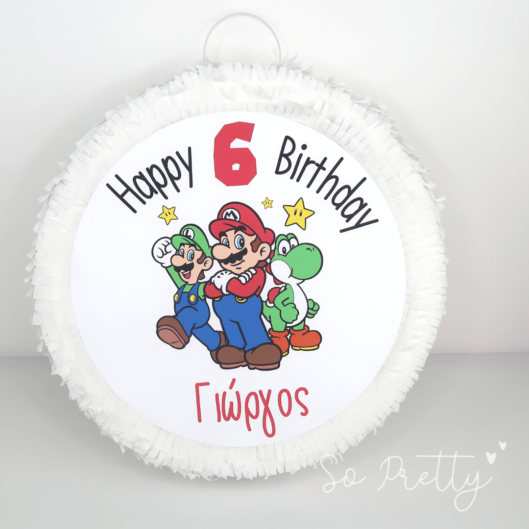 Πινιάτα Super Mario για δωράκια σε παιδικό πάρτι.