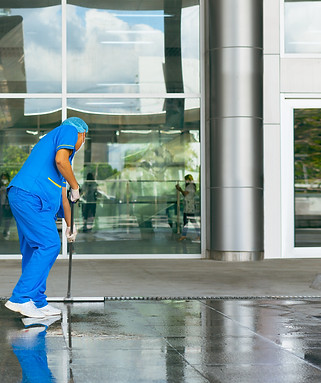 Professional industrial cleaner protective uniform cleaning floor