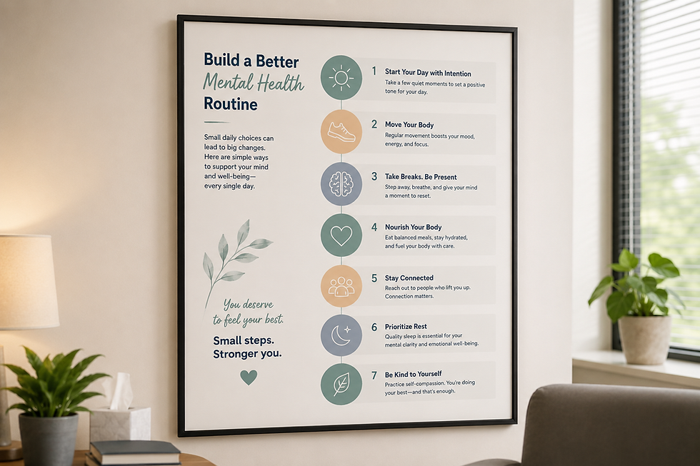 A poster showing how to Build a Better Mental Health Routine
