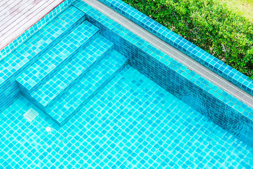 Non slip pool tiles for safe swimming pool design