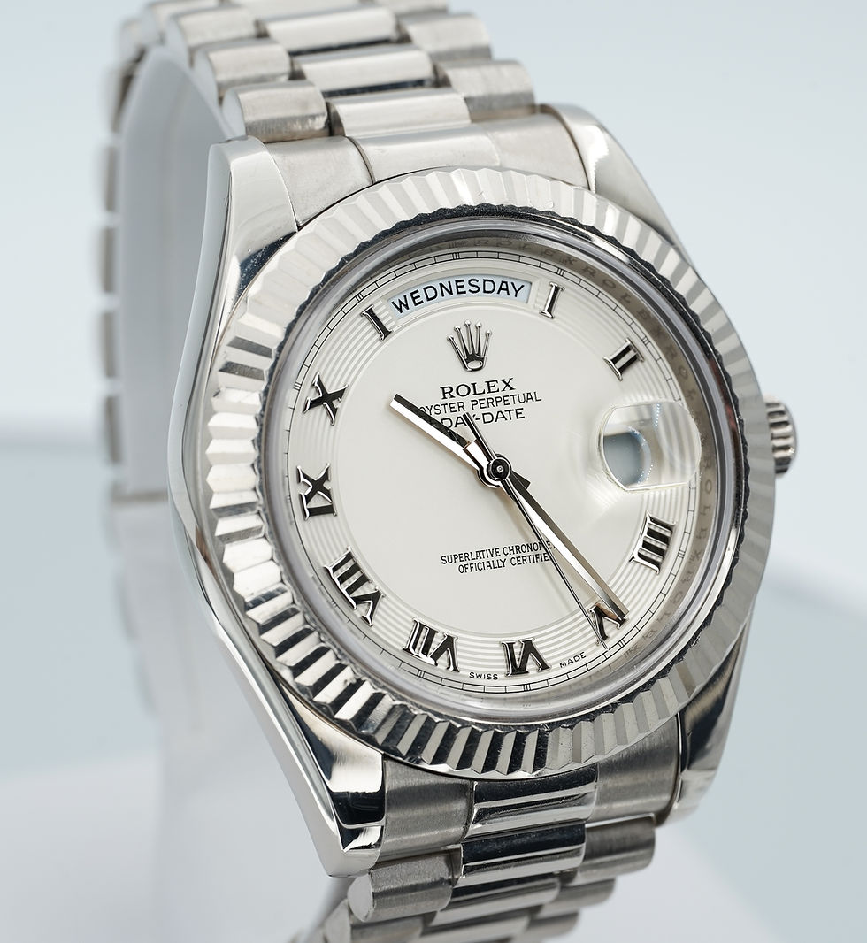 Thumbnail: Rolex 41mm Day-Date II 218239 Ivory Roman Dial!