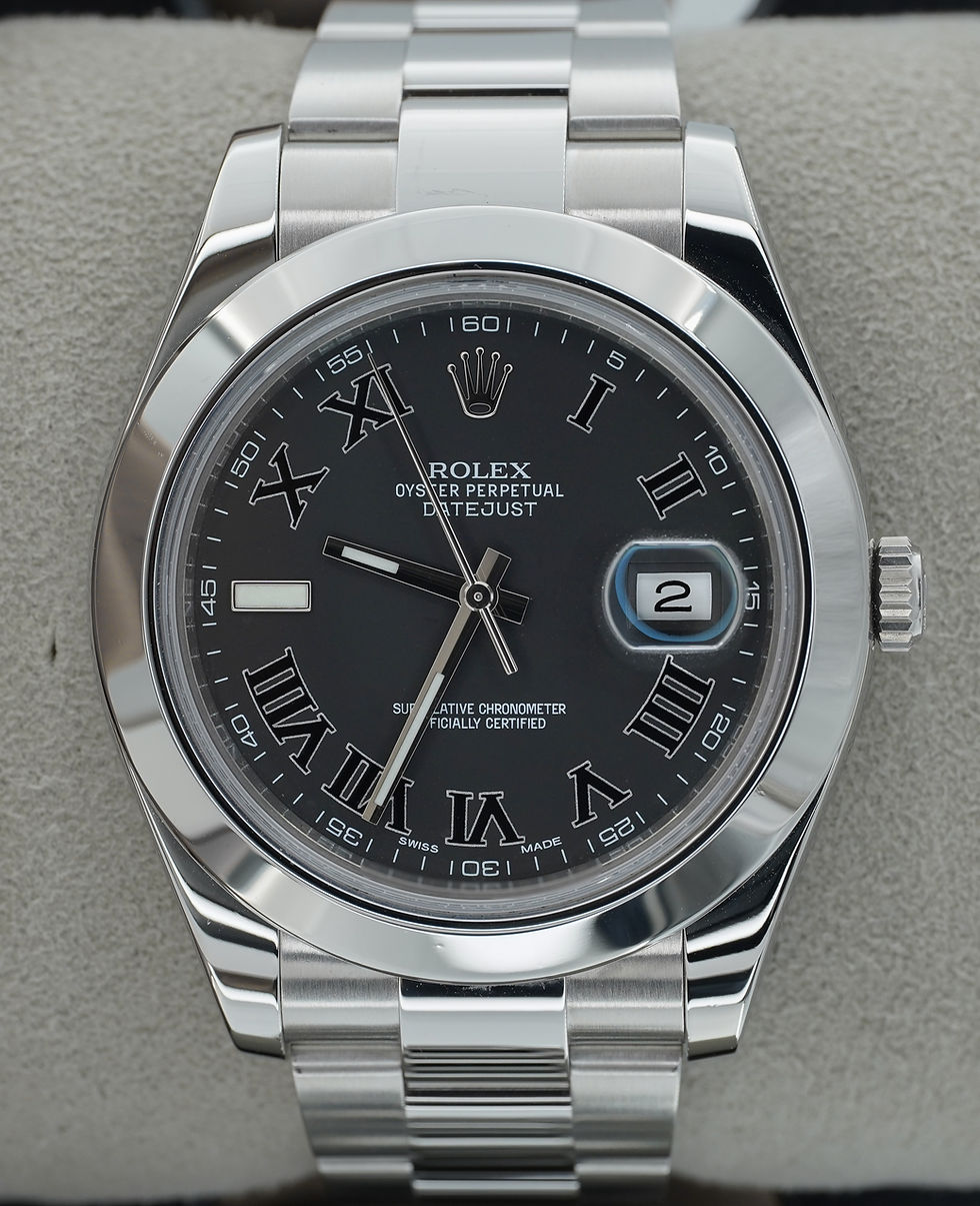 Thumbnail: Rolex Datejust II 116300 41mm Black Roman Dial Stainless Steel BOXES/PAPERS