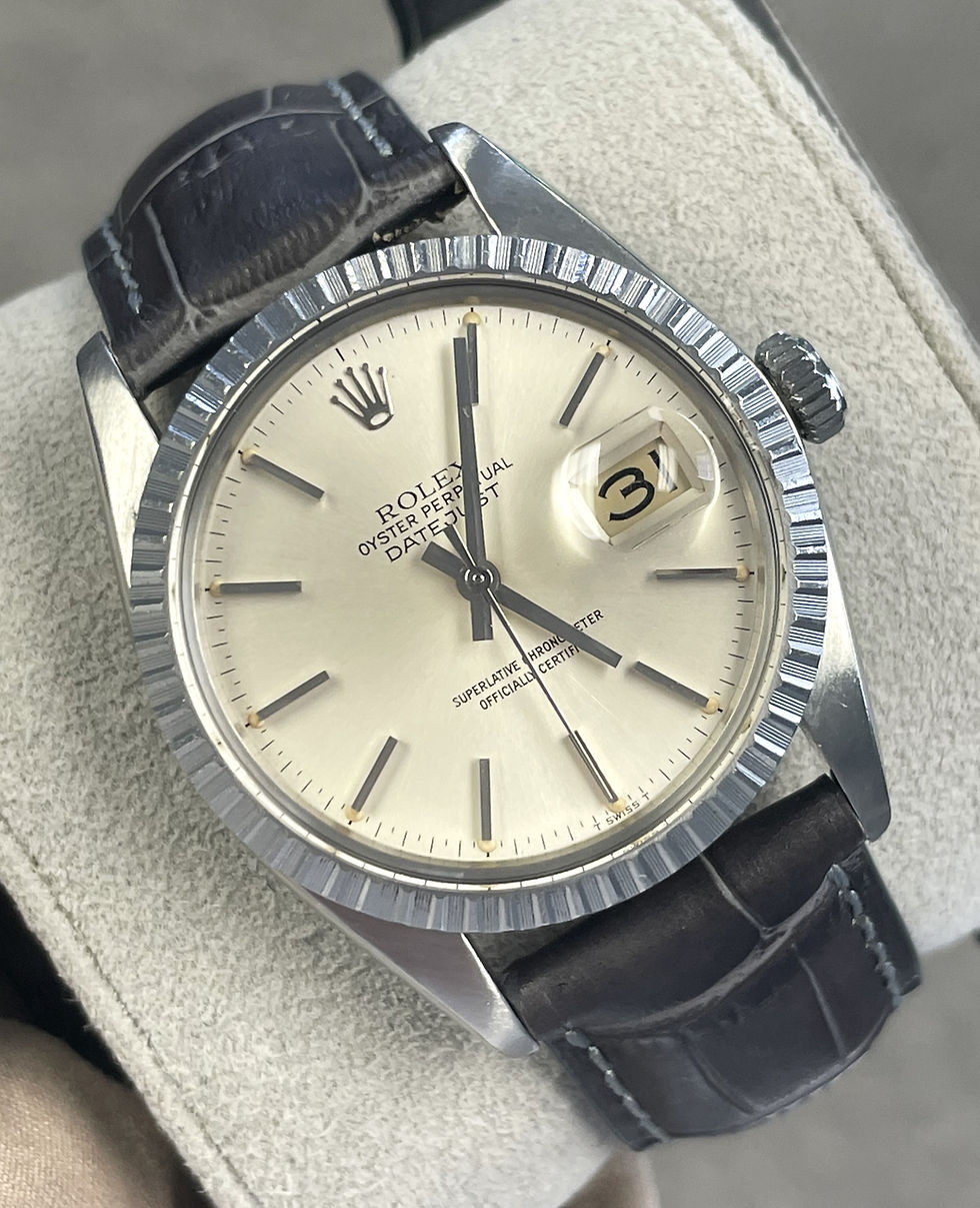 Thumbnail: Rolex Datejust 16030 Silver Dial Stainless Steel Engine Turned Bezel!