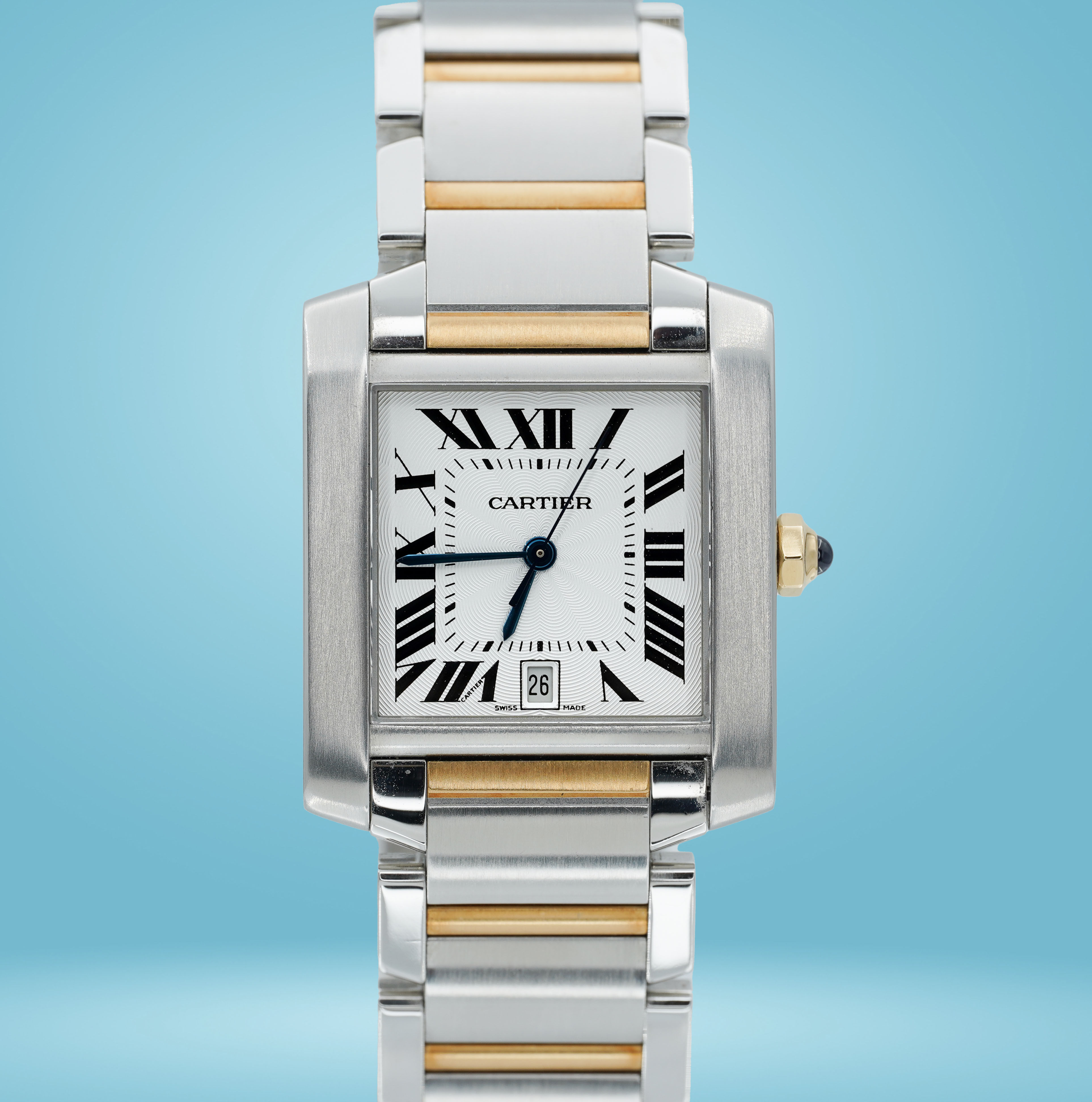 Cartier Tank Francaise Large 18K Gold & Stainless Steel W51005Q4!