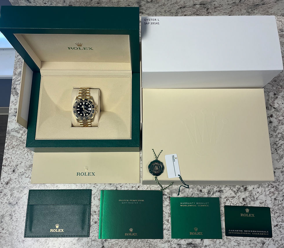 Thumbnail: JULY 2024 Rolex GMT Master Yellow Gold 126718GRNR Jubilee BOXES/PAPERS!