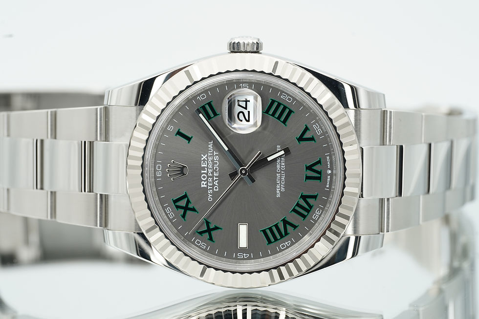 Thumbnail: 2022 Rolex Datejust 41mm Wimbledon 126334 Stainless Steel BOX/PAPERS!