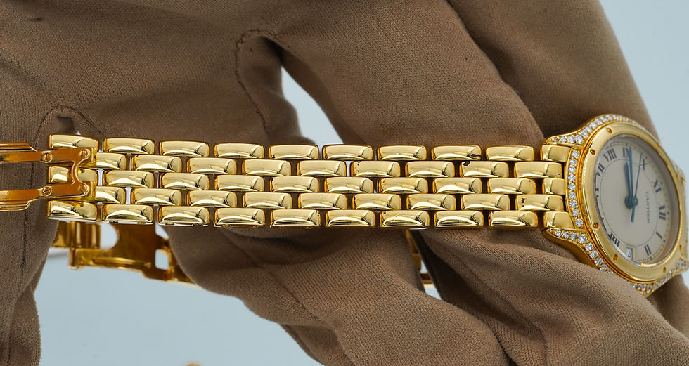 Thumbnail: Cartier Cougar 18K Yellow Gold Factory Diamonds 26mm WF8002B9!