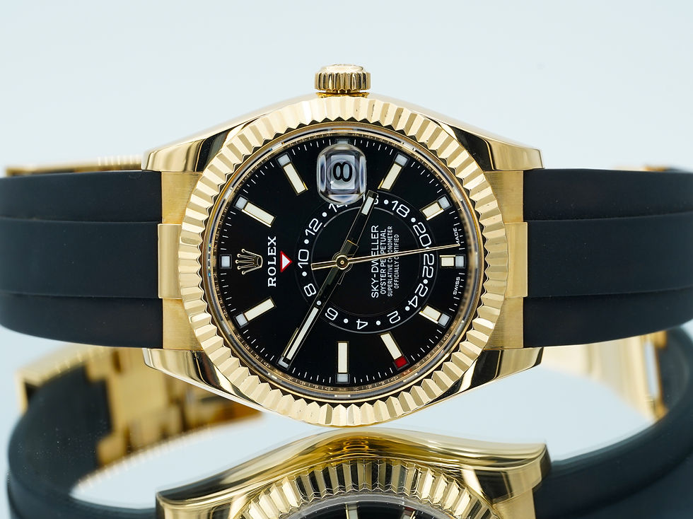 Thumbnail: Rolex Sky-Dweller 42mm Yellow Gold Black Dial Oysterflex BOXES/PAPERS!