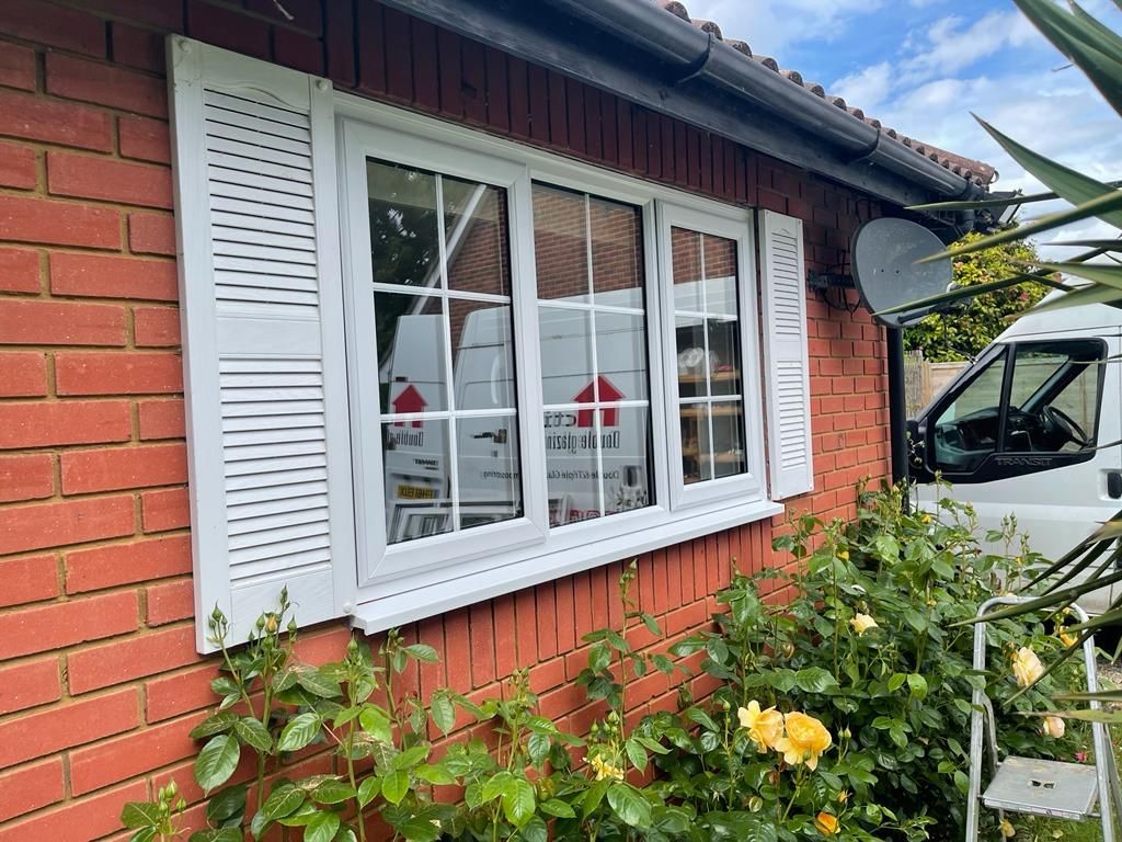 White uPVC casement window